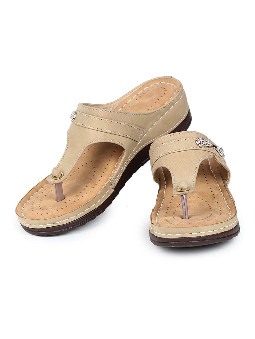 beige t-strap wedge - 18005799 -  Standard Image - 3