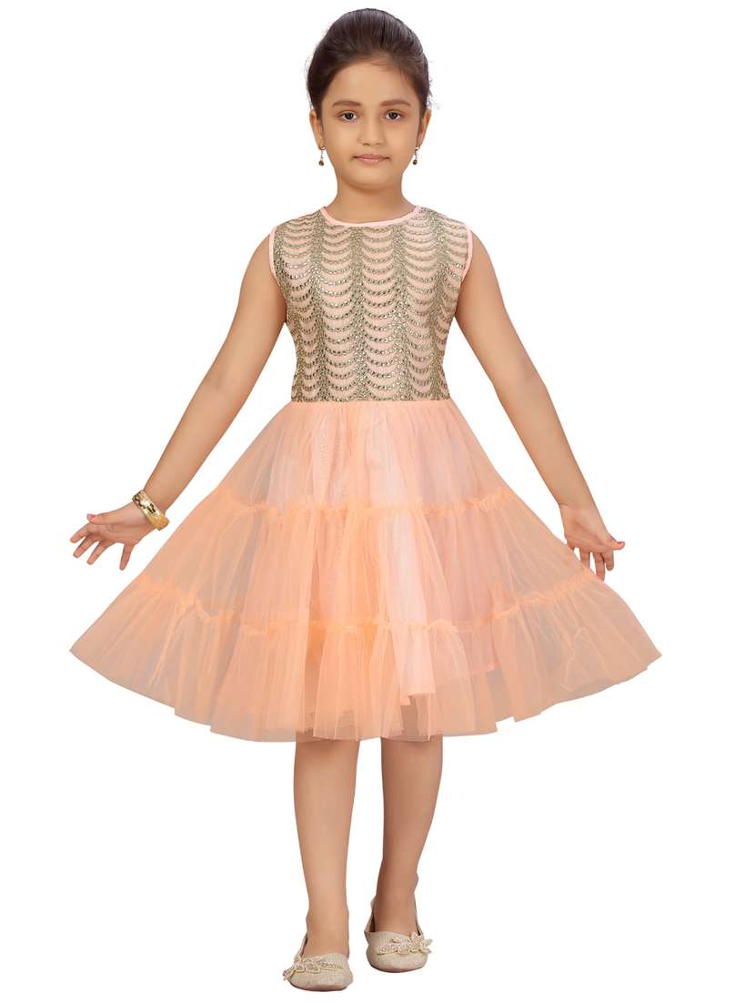 orange net frock