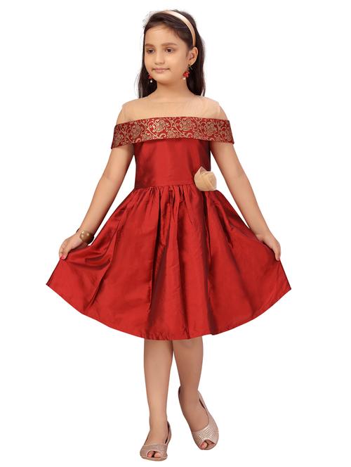 red silk blend frock - 18005858 - Standard Image - 0