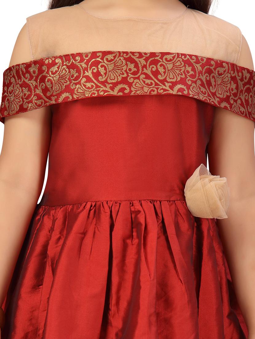red silk blend frock - 18005858 - Standard Image - 3