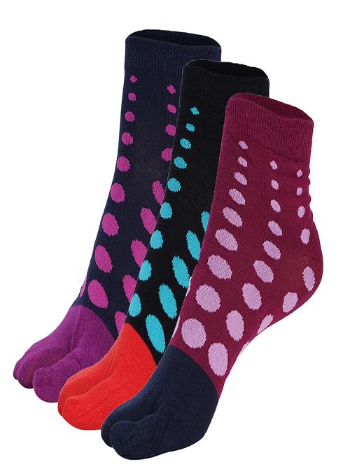 ankii cotton self design premium women socks with thumb, pack of 3 - 18006603 -  Zoom Image - 0