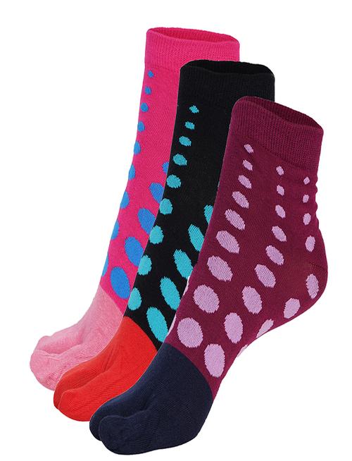 ankii cotton self design premium women socks with thumb, pack of 3 - 18006605 -  Standard Image - 0