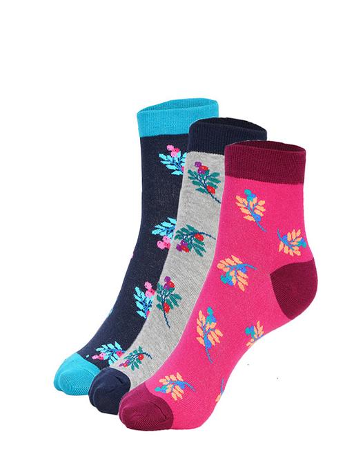 ankii cotton self deign women premium ankle socks, pack of 3 - 18006616 -  Standard Image - 0