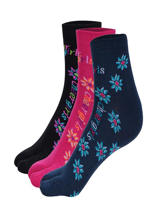 ankii cotton self design premium women socks with thumb, pack of 3 - 18006890 -  Zoom Image - 0