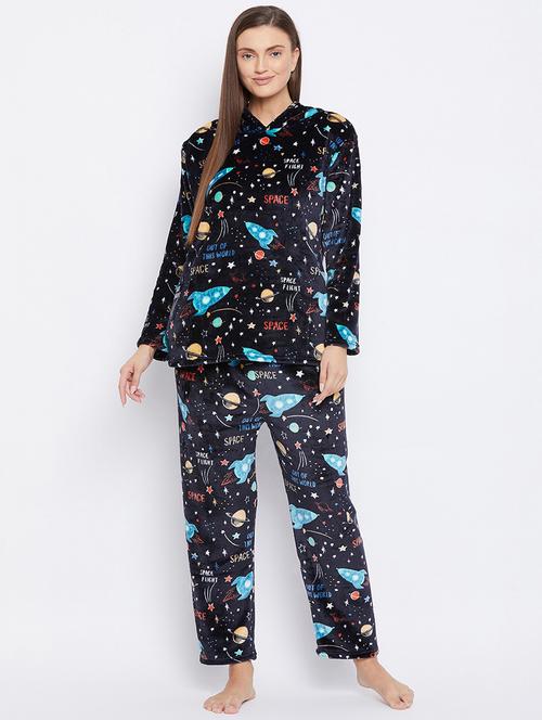 round neck printed nightwear pajama set  - 18007192 -  Standard Image - 0