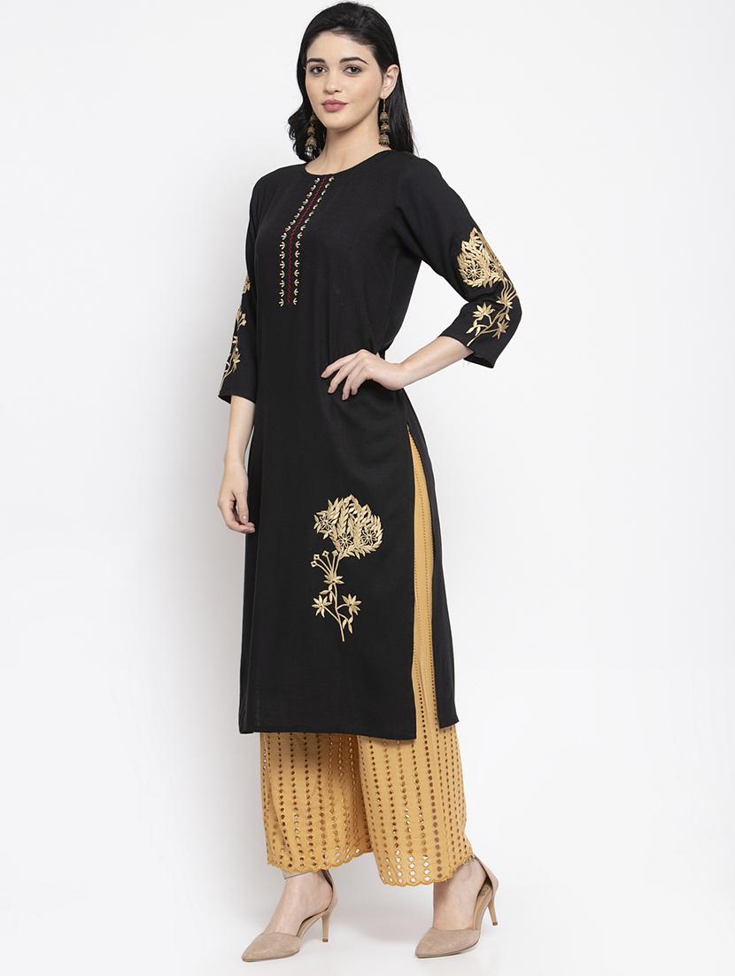 embroidered straight kurta - 18008582 - Standard Image - 3