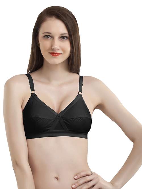 black solid regular bra - 18009686 - Standard Image - 0
