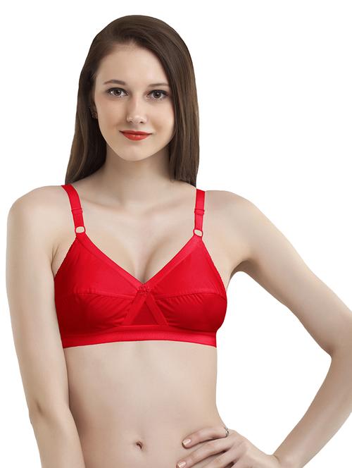 red solid regular bra - 18009688 - Standard Image - 0