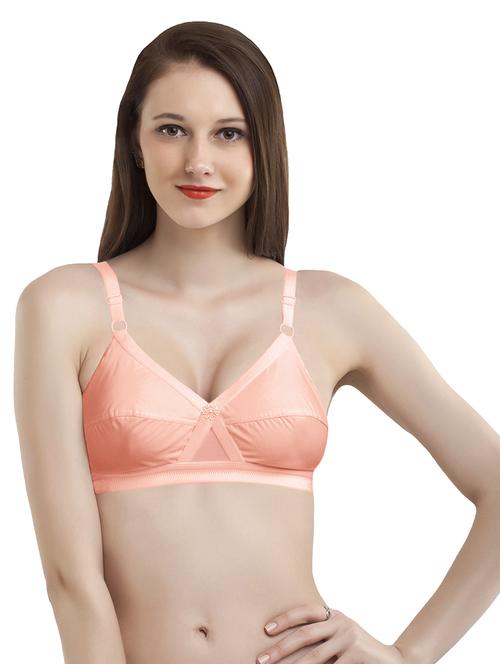 peach solid regular bra - 18009690 -  Standard Image - 0