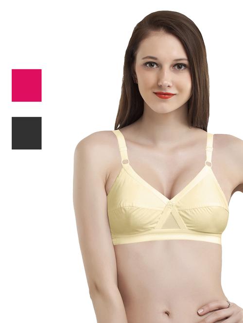 set of 3 solid  regular bra - 18009698 -  Standard Image - 0