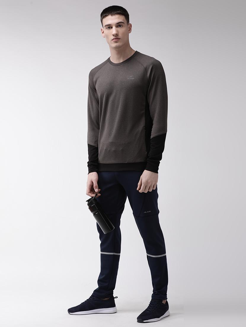 grey color block sweatshirt - 18009879 - Standard Image - 3