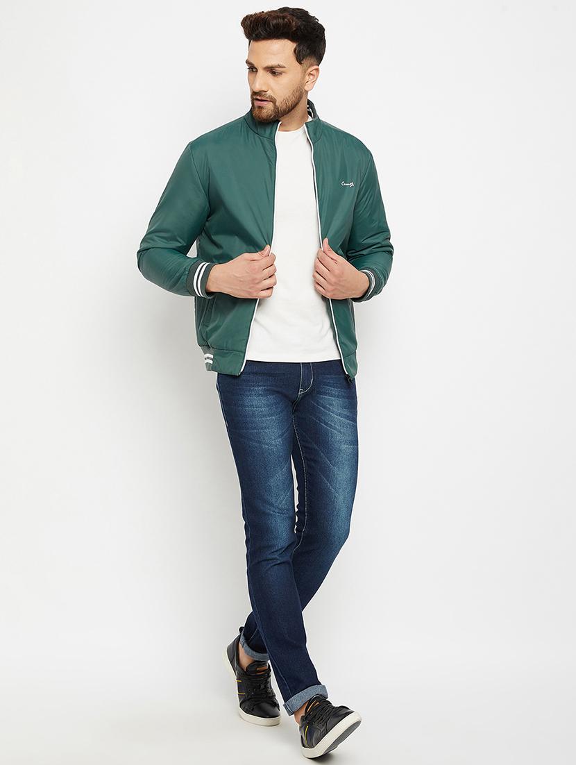 green solid bomber jacket - 18009903 - Standard Image - 3