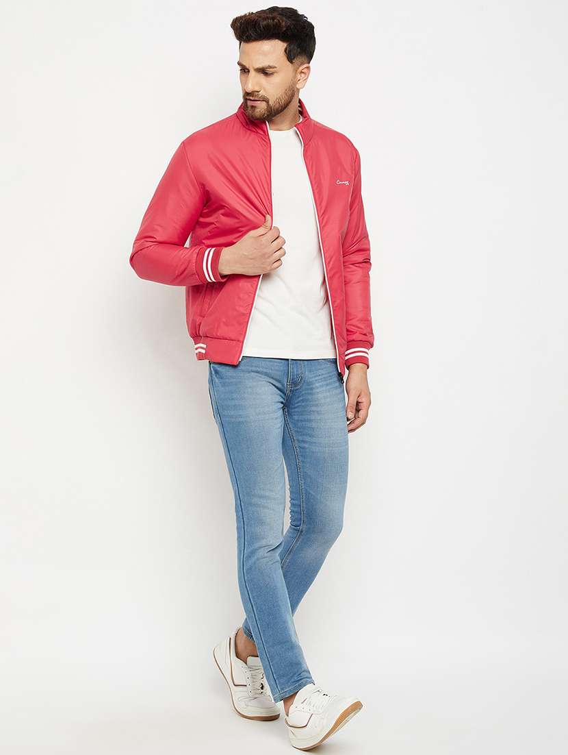 red solid bomber jacket - 18009904 - Standard Image - 3