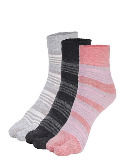 ankii cotton self design women premium ankle socks, pack of 3 - 18010277 - Zoom Image - 0