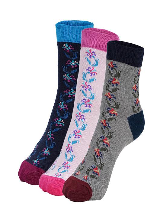 ankii cotton self design women premium ankle socks, pack of 3 - 18010294 - Zoom Image - 0