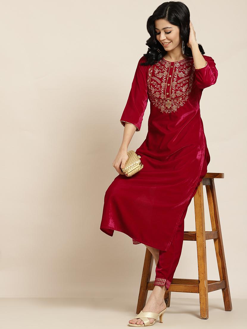 zari embroidered fusion set - 18011468 - Standard Image - 3