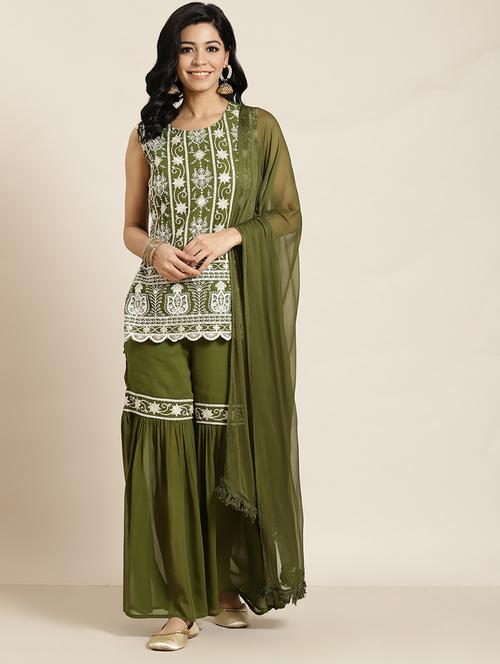 embroidered suit set - 18011472 - Standard Image - 0