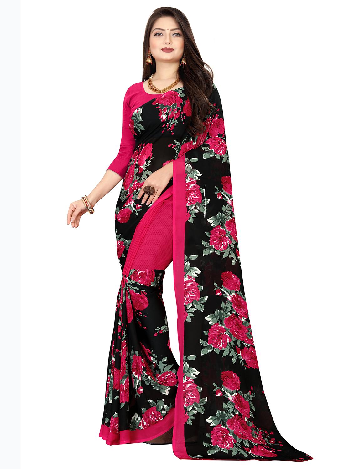 floral printed saree  with blouse - 18011656 -  Zoom Image - 0