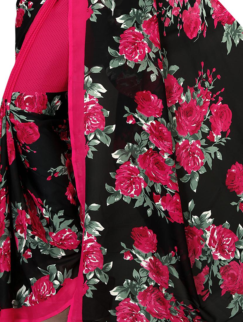 floral printed saree with blouse - 18011656 - Standard Image - 3