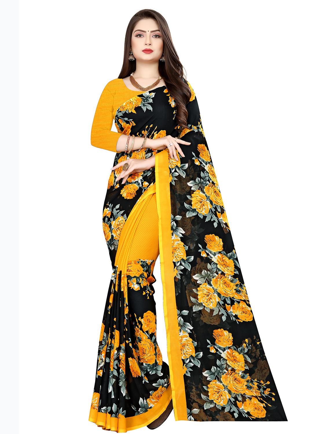 floral printed saree  with blouse - 18011657 -  Zoom Image - 0