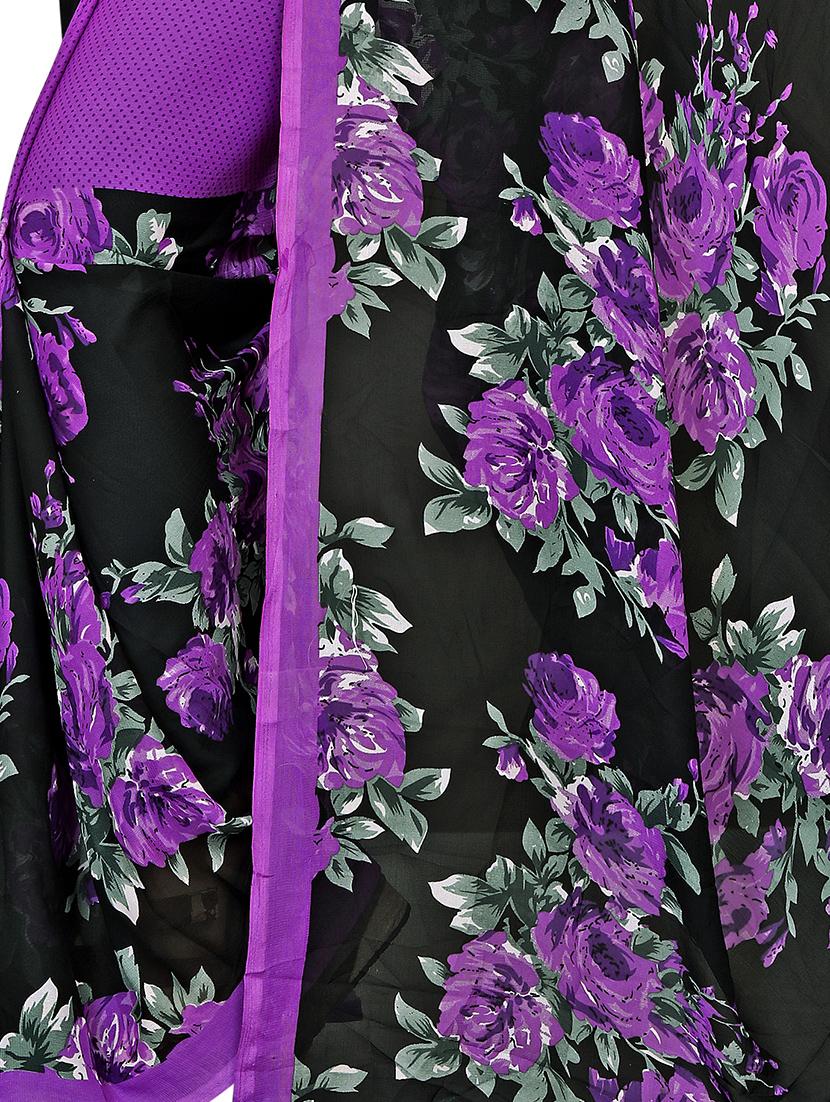 floral printed saree with blouse - 18011659 - Standard Image - 3