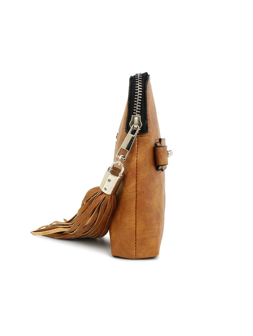 tan leatherette (pu) regular clutch - 18012311 - Standard Image - 5