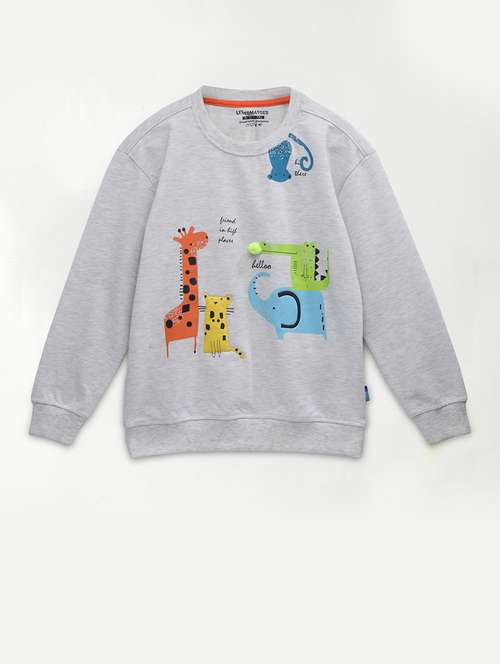 grey applique  sweatshirt - 18012536 -  Standard Image - 0