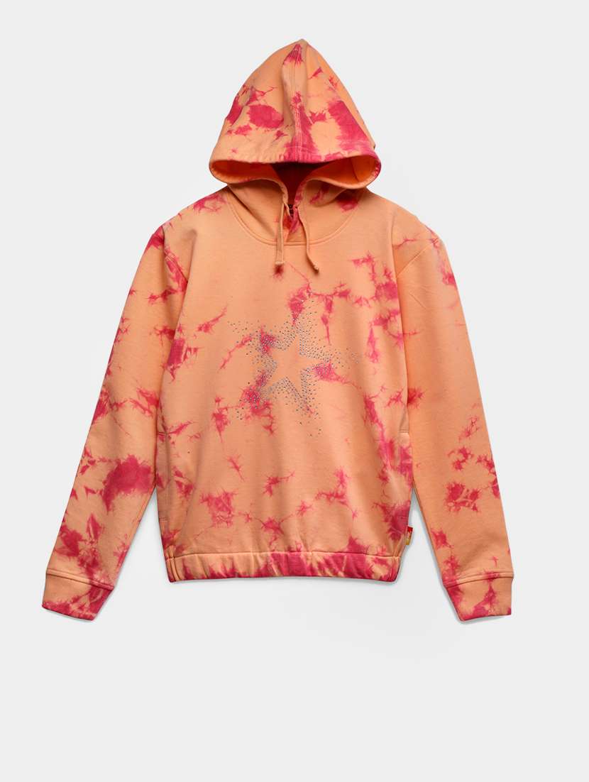 all over print hood neck sweatshirt
