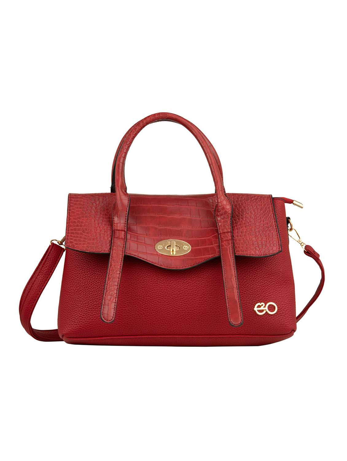 red leatherette (pu) fashion satchel