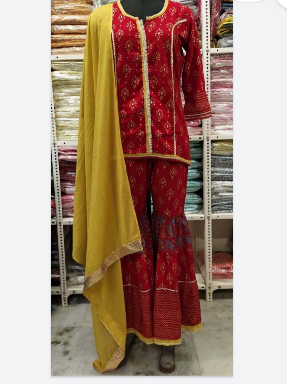kurti+dupatta +palazzo +mask  - 18012785 -  Zoom Image - 0