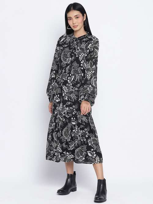 women's tiered dress paisley dress - 18013268 - Standard Image - 0