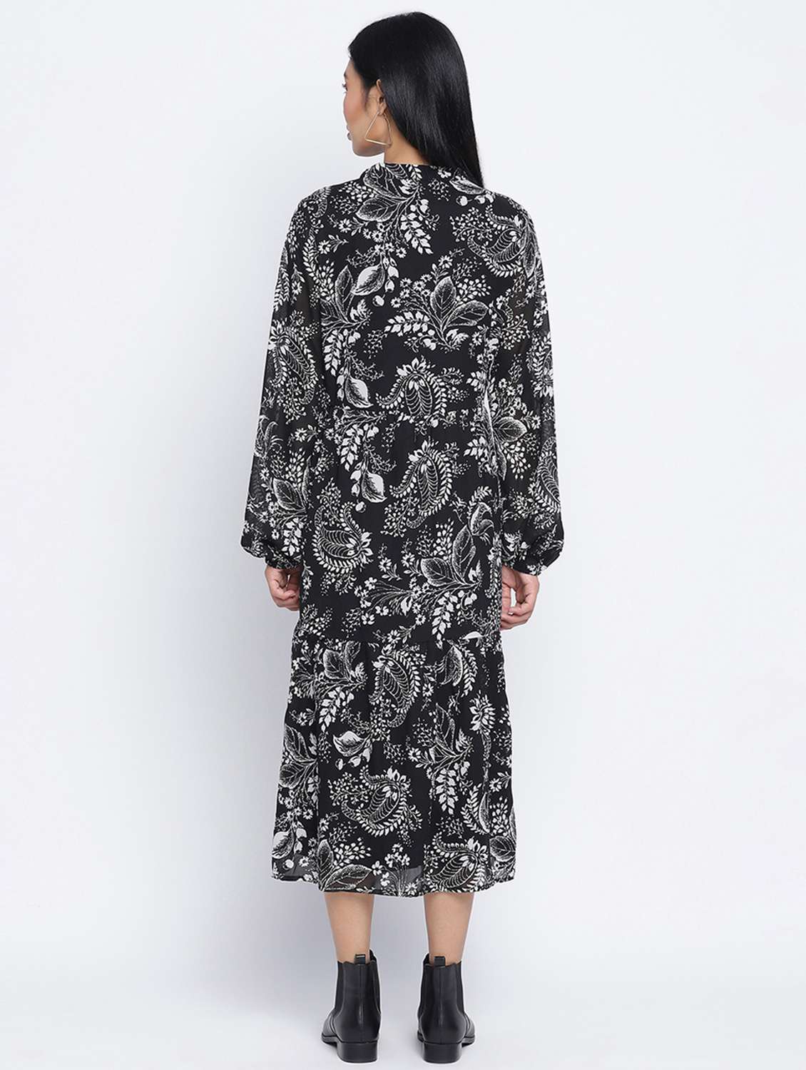 women's tiered dress paisley dress - 18013268 - Standard Image - 3