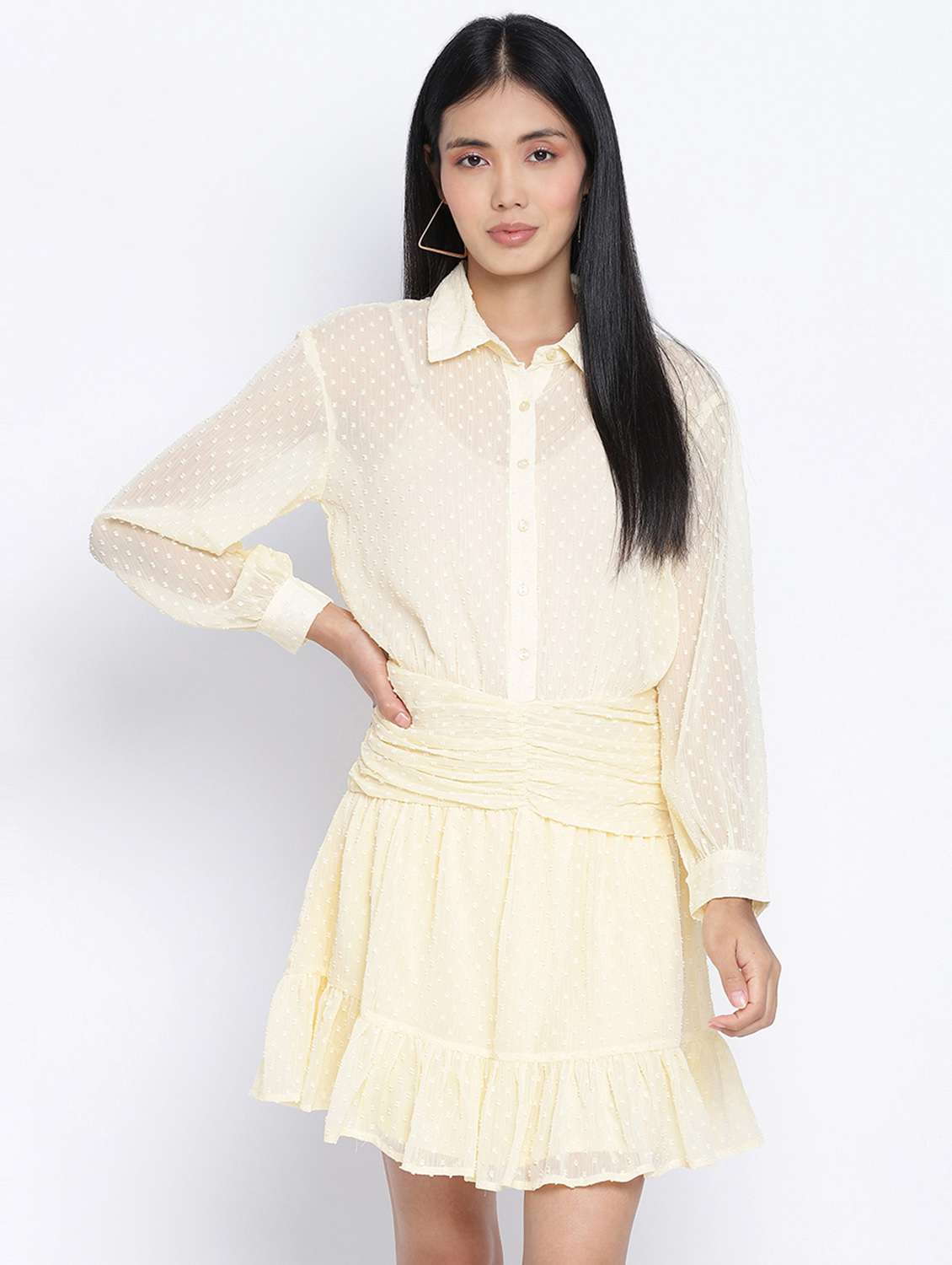 women's tiered dress swiss dots dress - 18013284 - Zoom Image - 0