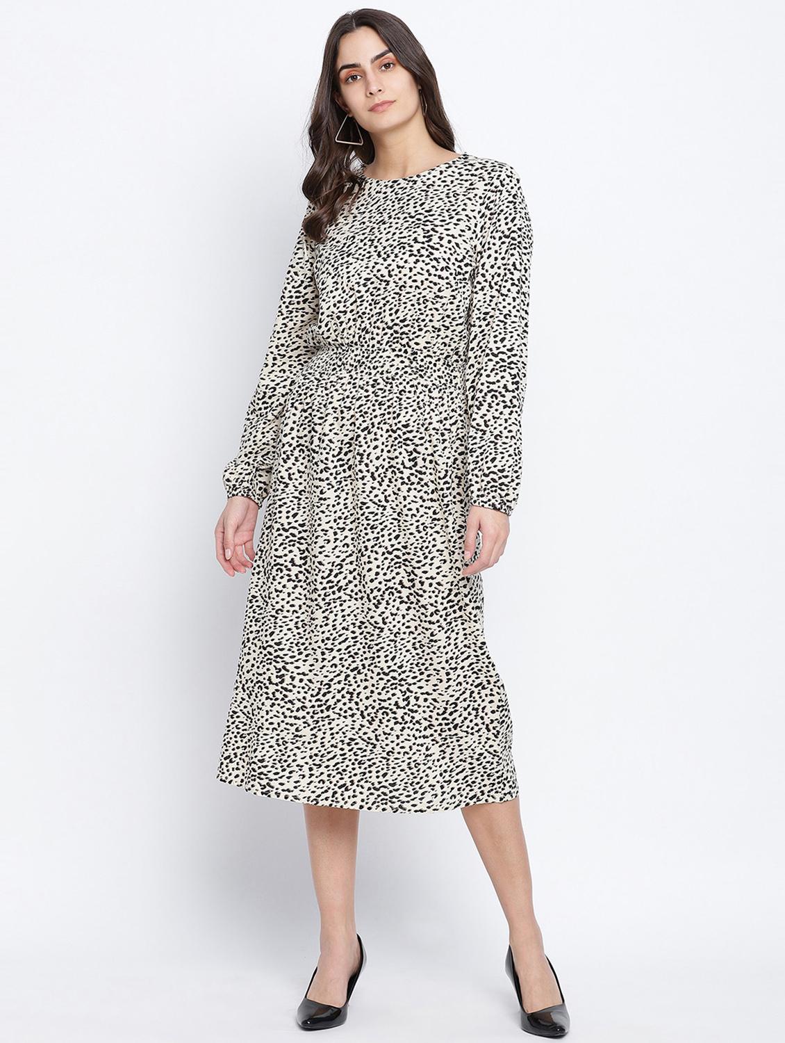 round neck animal print maxi dress - 18013289 - Zoom Image - 0