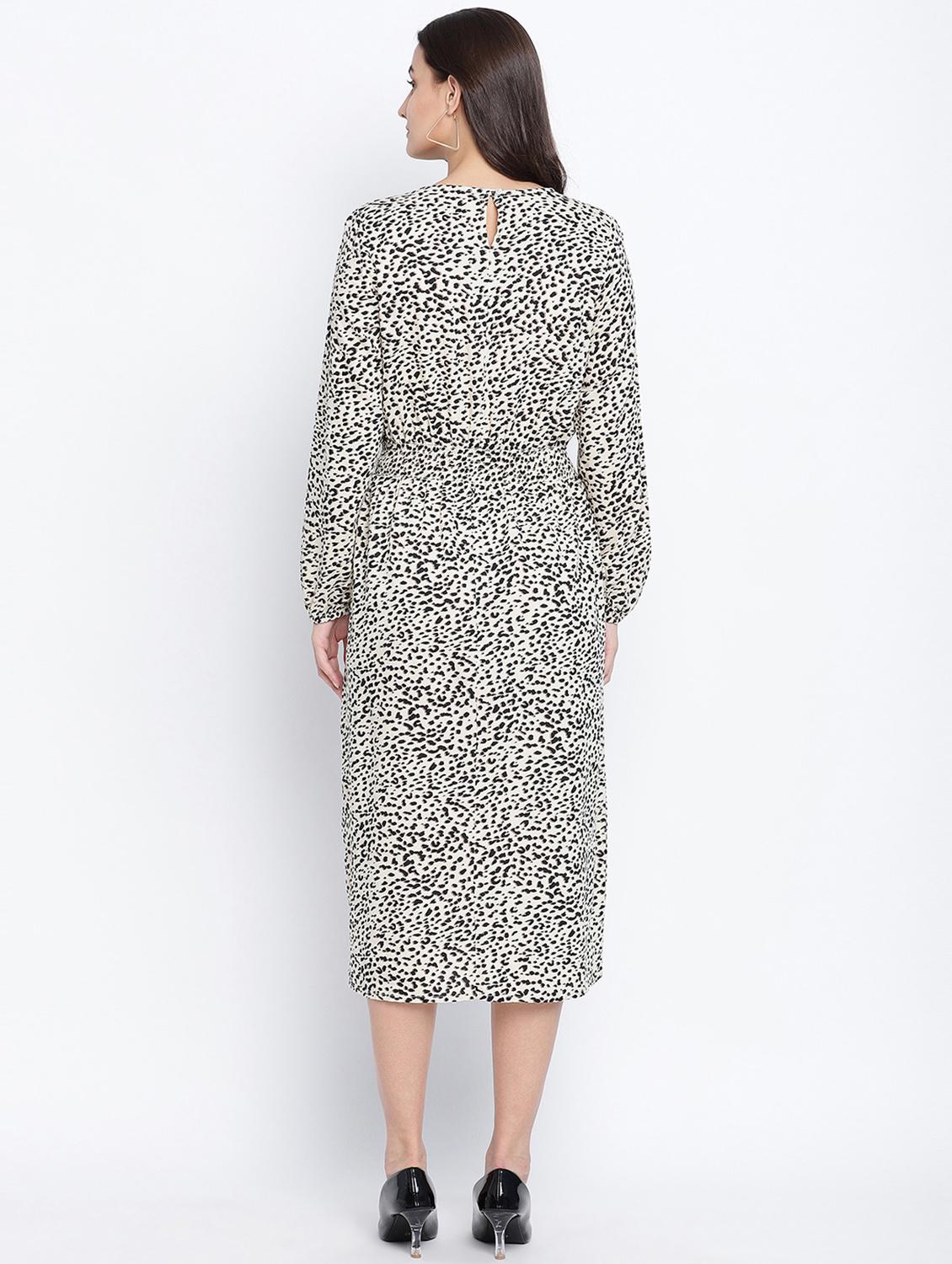 round neck animal print maxi dress - 18013289 - Standard Image - 3