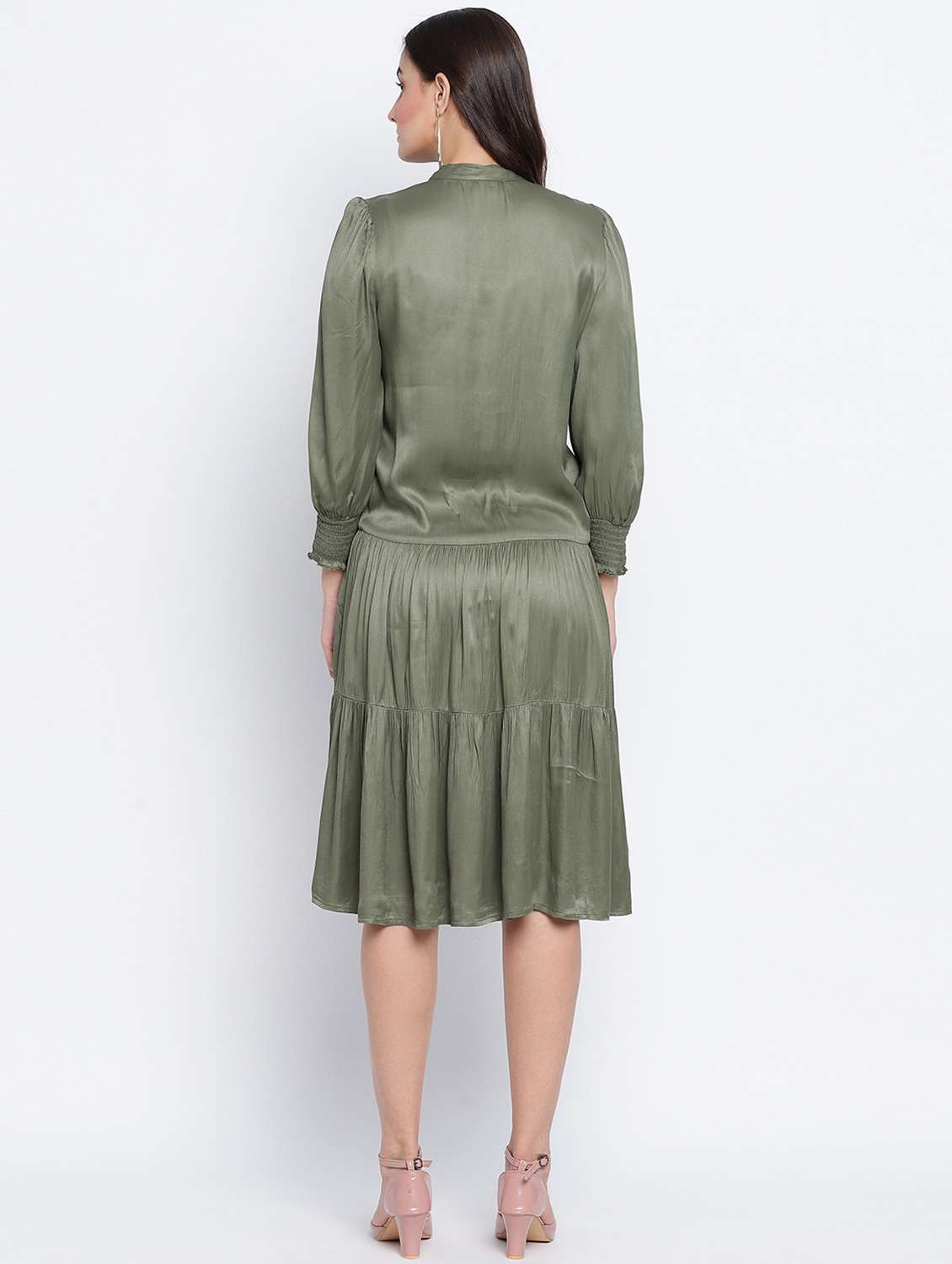 women's fit & flare solid dress - 18013302 - Standard Image - 3