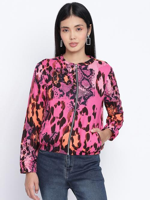 mandarin neck animal jacket - 18013341 - Standard Image - 0