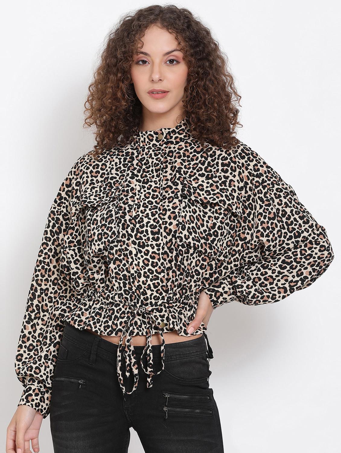 tie front animal print jacket - 18013349 - Zoom Image - 0