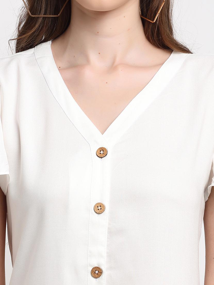 v-neck solid fit & flare dress - 18013731 - Standard Image - 3