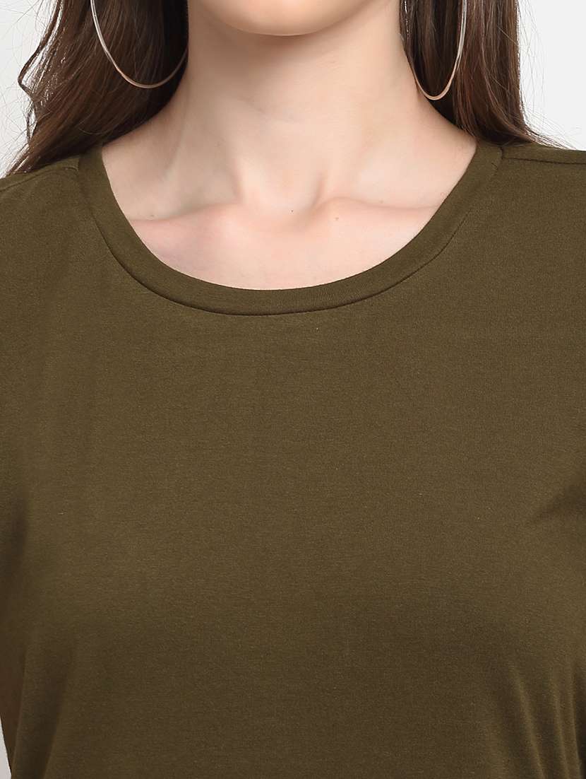 round neck solid a-line dress - 18013736 -  Standard Image - 3