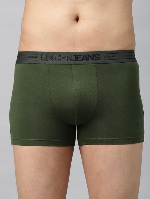 olive green solid trunks - 18014053 - Standard Image - 0
