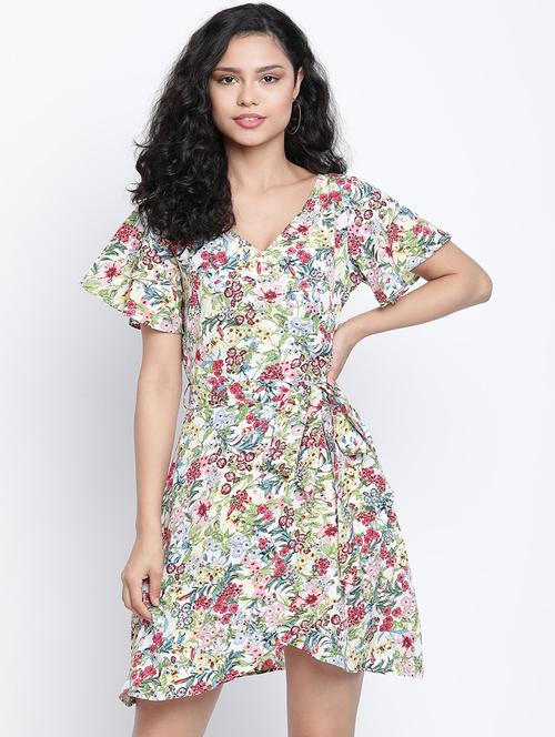 women's wrap floral dress - 18014402 - Standard Image - 0