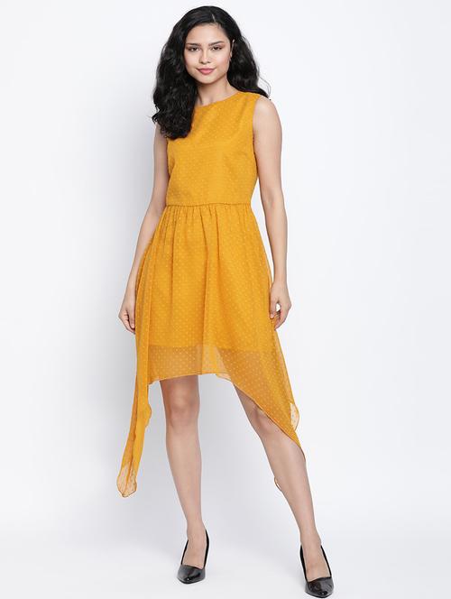 women's asymmetric knee length dress - 18014407 - Standard Image - 0