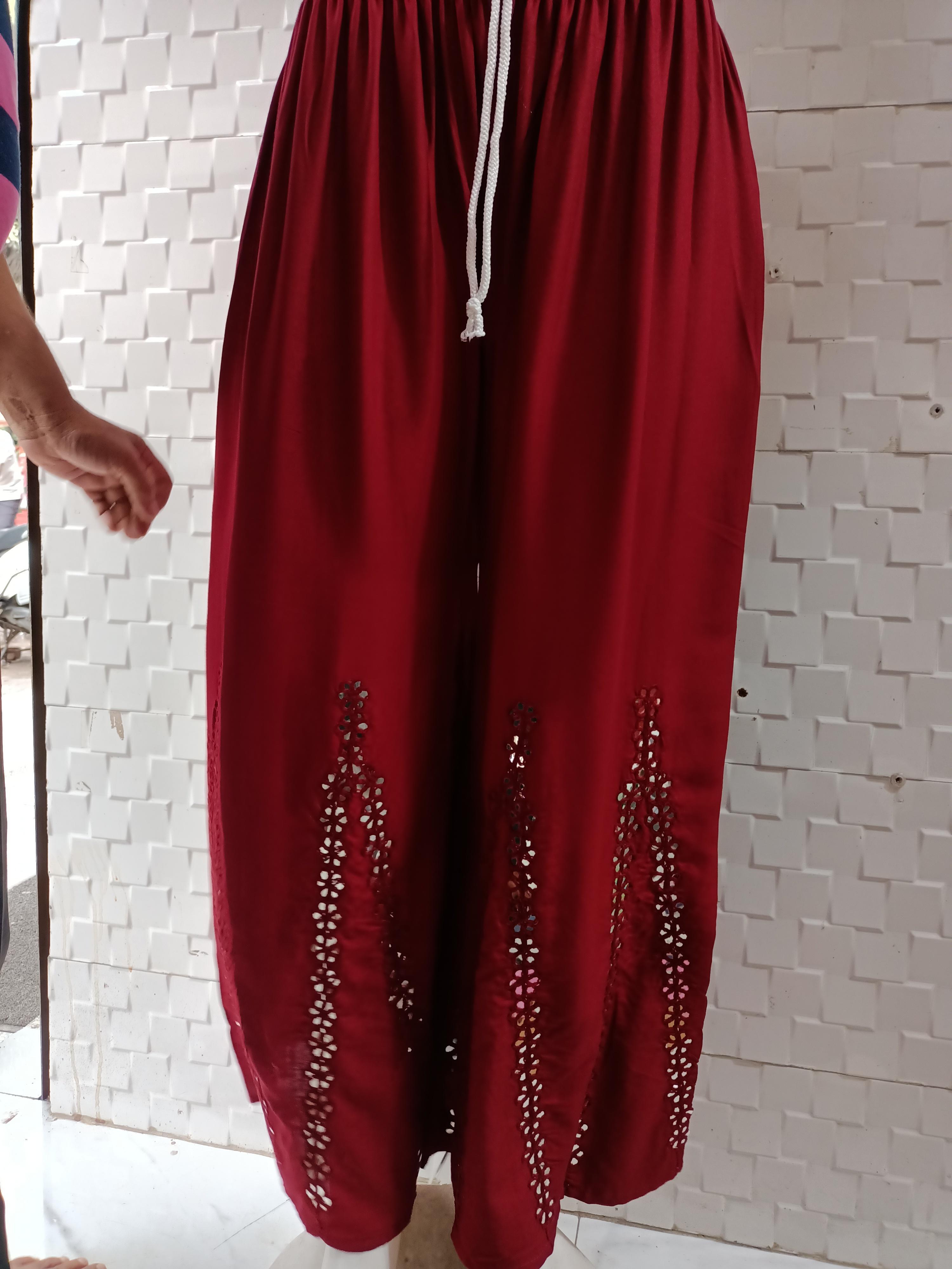 red sharara mirror work - 18014553 - Zoom Image - 0
