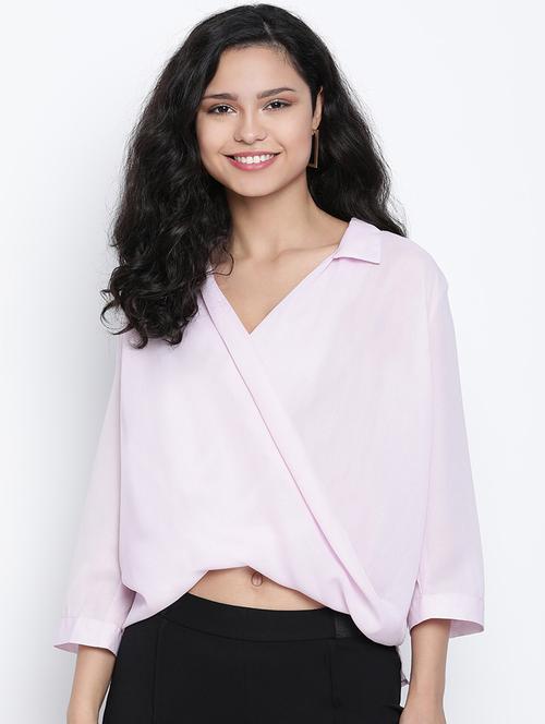 women's straight collared top - 18014743 - Standard Image - 0