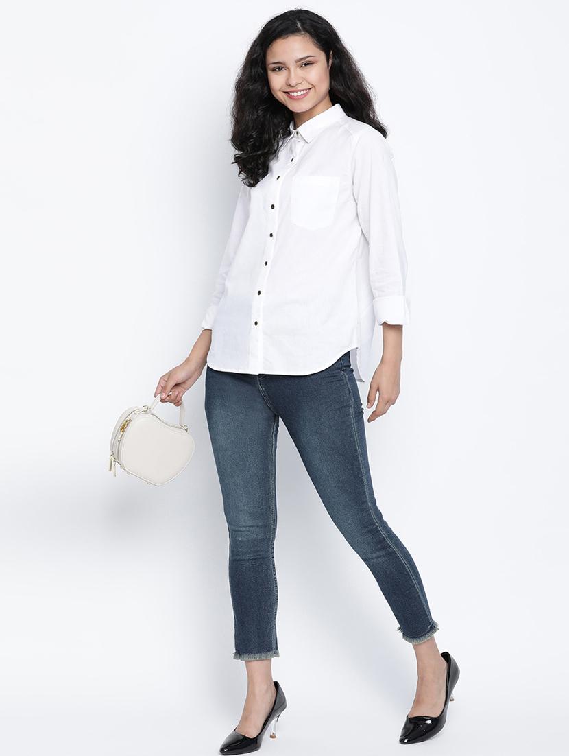 women's straight collared top - 18014748 - Standard Image - 3