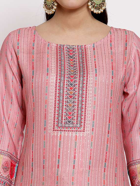 printed straight kurta - 18015301 -  Standard Image - 3