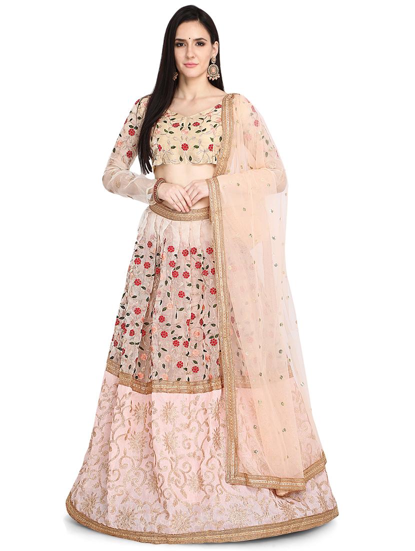 embroidered flared lehenga - 18015383 - Zoom Image - 0