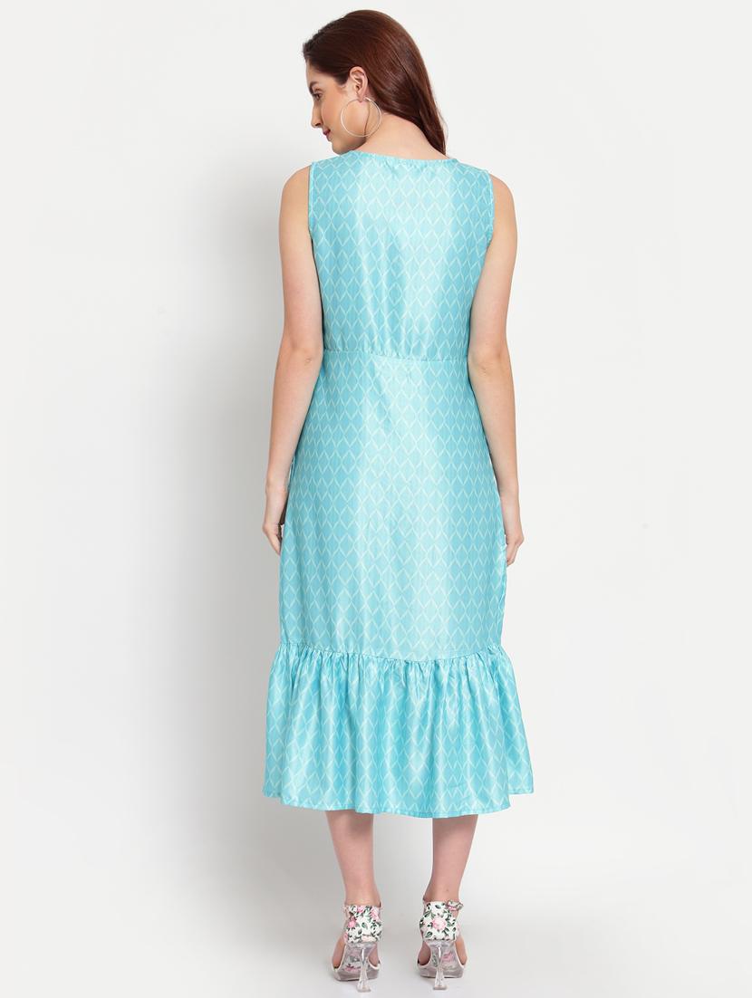 gathered hem printed a-line dress - 18015602 - Standard Image - 3