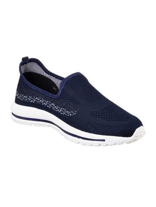 navy fabric sport shoes - 18015921 - Standard Image - 0